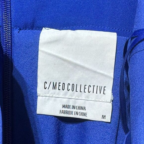 C/MEO Collective Power Trip Jumpsuit Womens Medium Blue Wide-Leg Spaghetti Strap - Picture 13 of 16